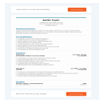 Head Server Resume gratis en premium templates