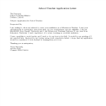 School Teacher Application Letter gratis en premium templates