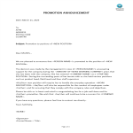 Promotion Announcement Letter gratis en premium templates