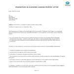 Promotion in Academic Administrator Series Letter gratis en premium templates