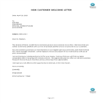 New Customer Warm Welcome Letter gratis en premium templates