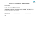 Certificate of Incorporation, Board Acceptance gratis en premium templates