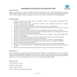 Program Associate Job Description gratis en premium templates