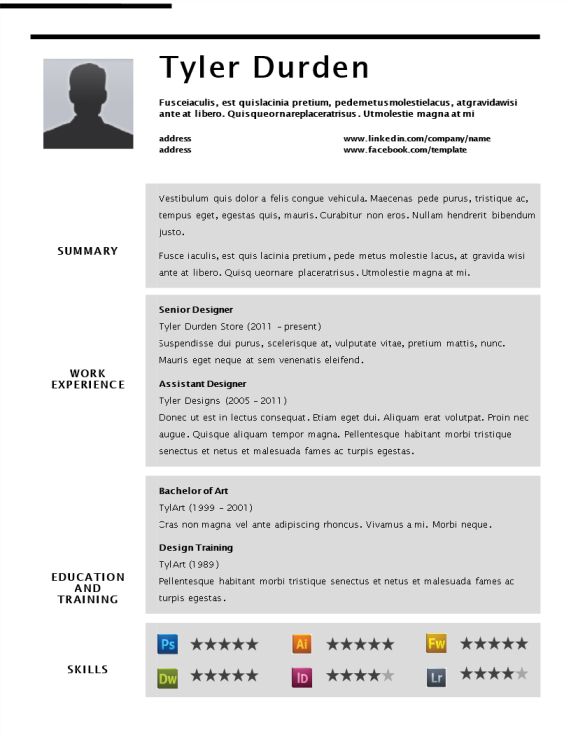 Creative Resume Designer gratis en premium templates