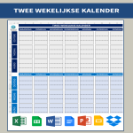 Twee Weken Kalender gratis en premium templates