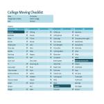 College Moving checklist example gratis en premium templates