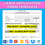 template topic preview image Sample Leave Application Form