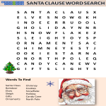 Santa Claus Word Search gratis en premium templates