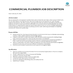 Commercial Plumber Job Description gratis en premium templates