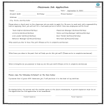 Blank Classroom Job Application gratis en premium templates