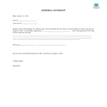template topic preview image General Affidavit