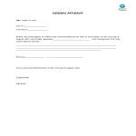 General Affidavit gratis en premium templates