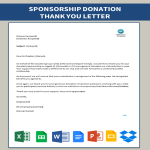 Sponsor Donation Thank You Letter gratis en premium templates