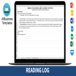 Reading Log Template xlsx gratis en premium templates