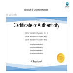template topic preview image Authenticity Certificate