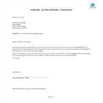 Formal Final Letter Before Legal Action gratis en premium templates