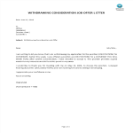 Withdrawing your Consideration Job Offer Letter gratis en premium templates