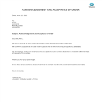 Acknowledgement and Acceptance Order gratis en premium templates