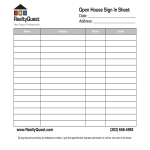 Real Estate Open House Sign In Sheet gratis en premium templates