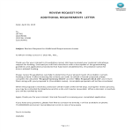 Review Request for Additional Requirements Letter gratis en premium templates