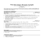 Web Developer Sample Resume gratis en premium templates