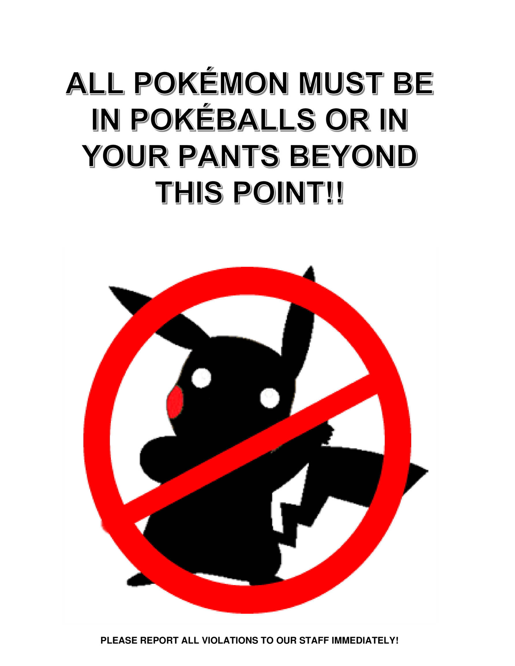 template topic preview image Pokemon Not Allowed Poster Template