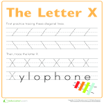 Learn to write letter X gratis en premium templates