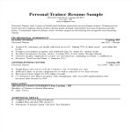 Personal Trainer Resume Sample gratis en premium templates
