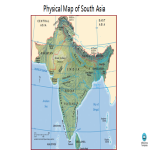 template topic preview image Physical Map of South Asia Outline
