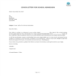 School Admission Cover Letter gratis en premium templates