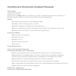 template topic preview image Healthcare Business Analyst CV template