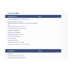 Travel Checklist in Excel gratis en premium templates