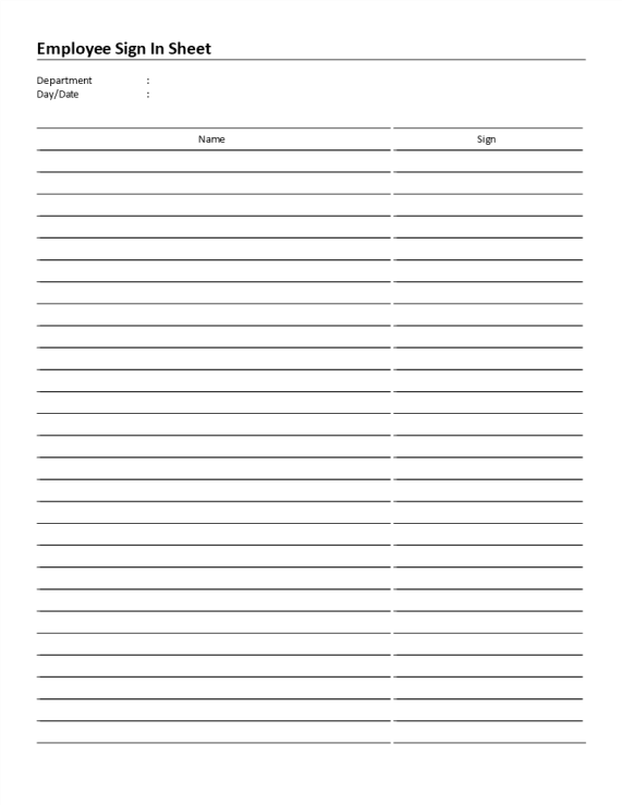 template preview imageEmployee Sign In Sheet