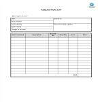 image Requisition slip