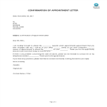 Confirmation Of Appointment Letter gratis en premium templates