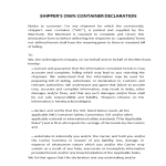 Shipper owned container (SOC) declaration gratis en premium templates