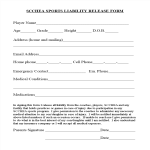 Sports Liability Release Form gratis en premium templates