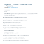 Transactional Attorney Resume gratis en premium templates