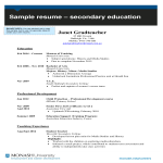 Sample High School Teacher Resume gratis en premium templates