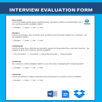 Sample Interview Evaluation Form gratis en premium templates