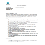 Supervisor Job Description for Restaurant gratis en premium templates