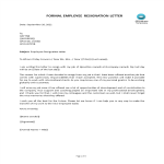 Formal Employee Resignation Letter gratis en premium templates