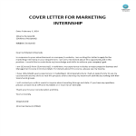 Cover Letter For Marketing Internship gratis en premium templates