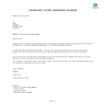 Complaint Letter Damaged Luggage gratis en premium templates