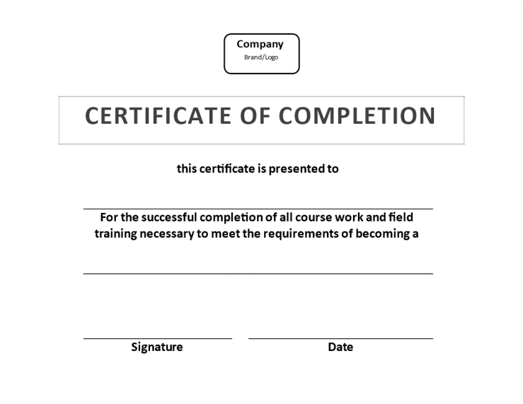 Vorschaubild der VorlageCertificate of Training Completion Example