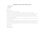 Formal Resignation Letter Without Notice gratis en premium templates