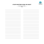 Staff Meeting Sign In Sheet gratis en premium templates