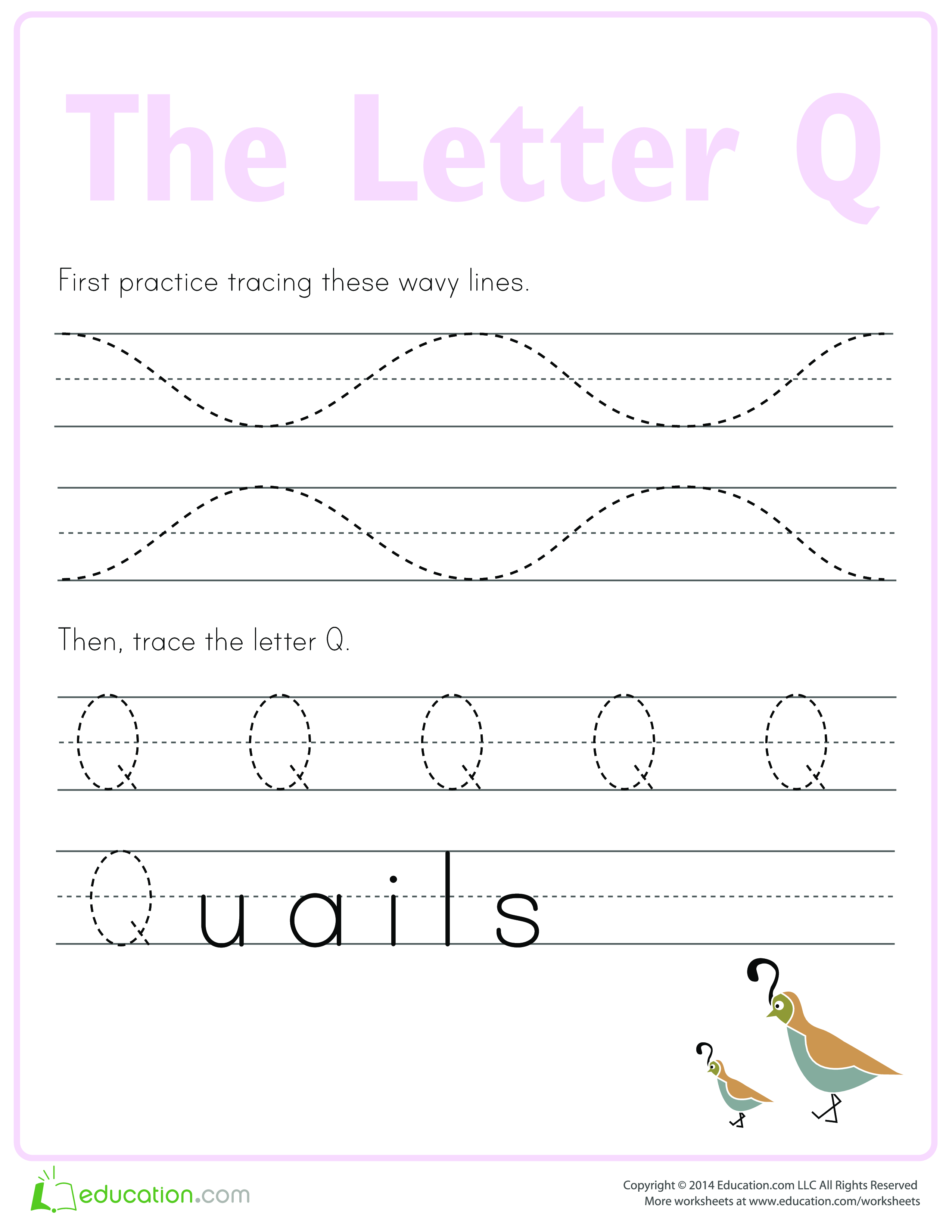 learn to write letter q template