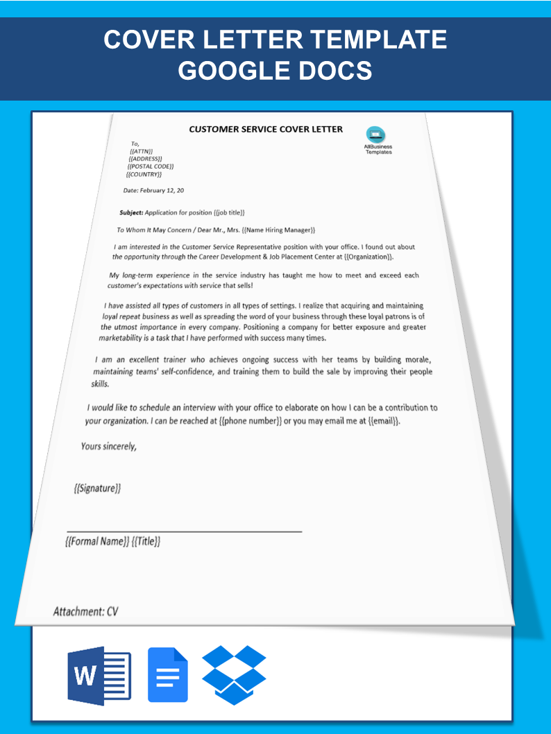 Cover Letter Template Google Docs main image