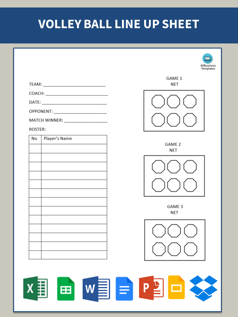 volleyball lineup sheet template